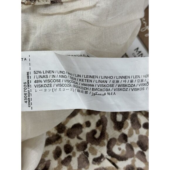 Mango MNG Cheetah Print Skirt Casual Women's Large Linen blend Brown & Beige - Picture 6 of 12